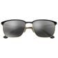 Rayban Glasses Sunglasses with Grey Gradient Mirror Lenses in Polished Black on Gold, , large