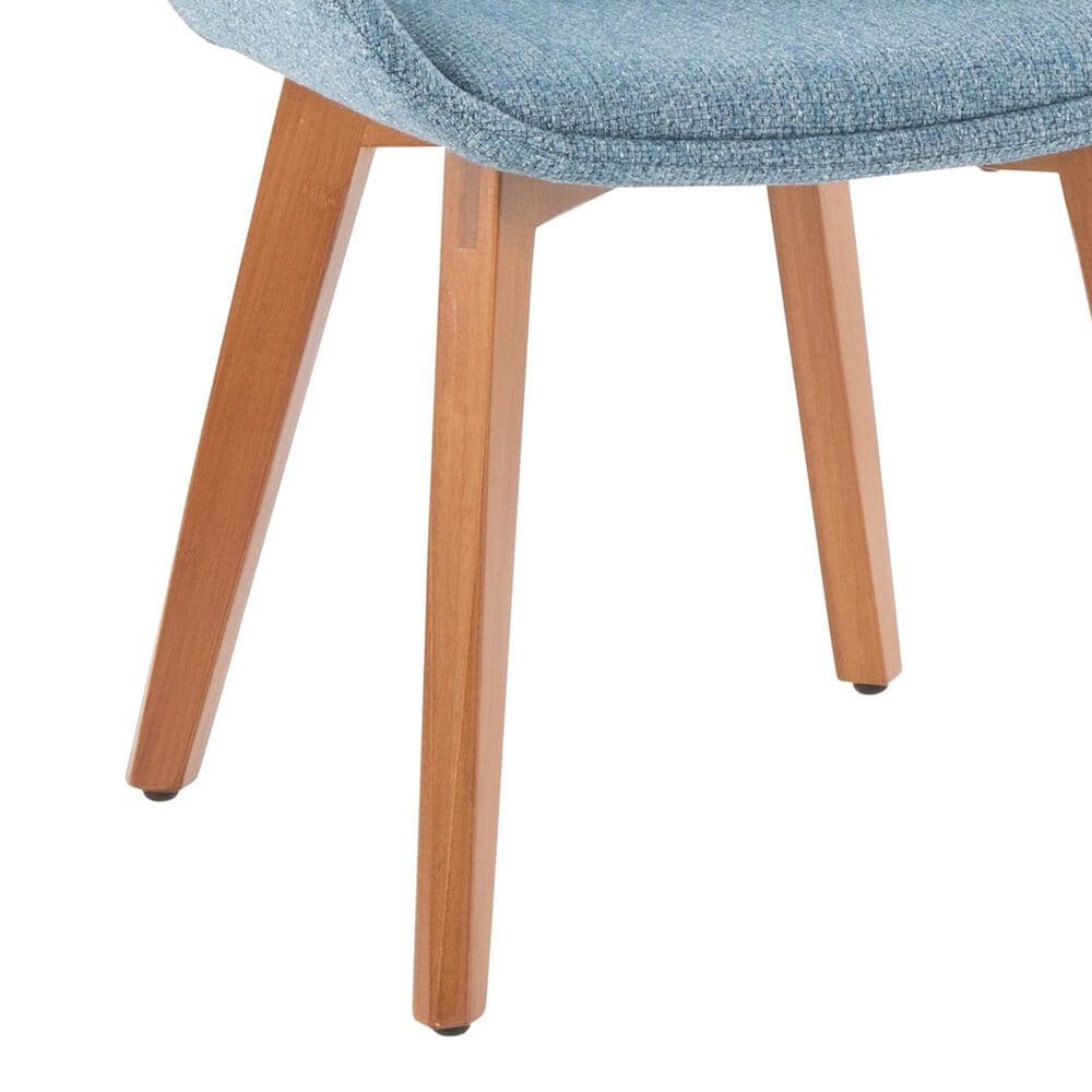 LumiSource Cosmo Arm Chair with Blue Noise Fabric Cushion in Walnut, , large