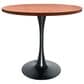 Leisuremod LeisureMod Bristol Dining table, Black Base with 36 Round Cognac Brown MDF top, , large