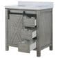 Lexora Home Marsyas 30" Single Bathroom Vanity in Ash Grey with White Quartz Top and Rectangular Sink, , large