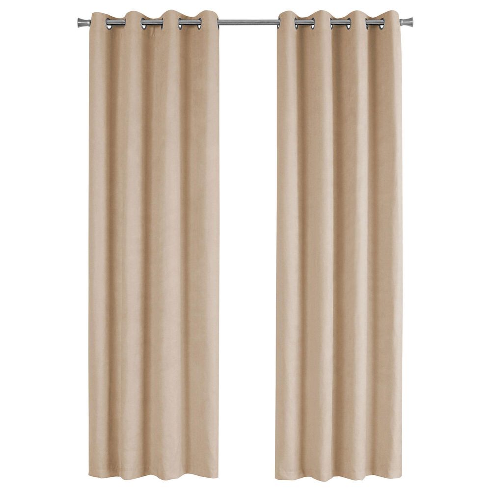 Monarch Specialties 54" x 95" Curtain Panel in Beige (Set of 2), , large