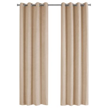 Monarch Specialties 54" x 95" Curtain Panel in Beige (Set of 2), , large