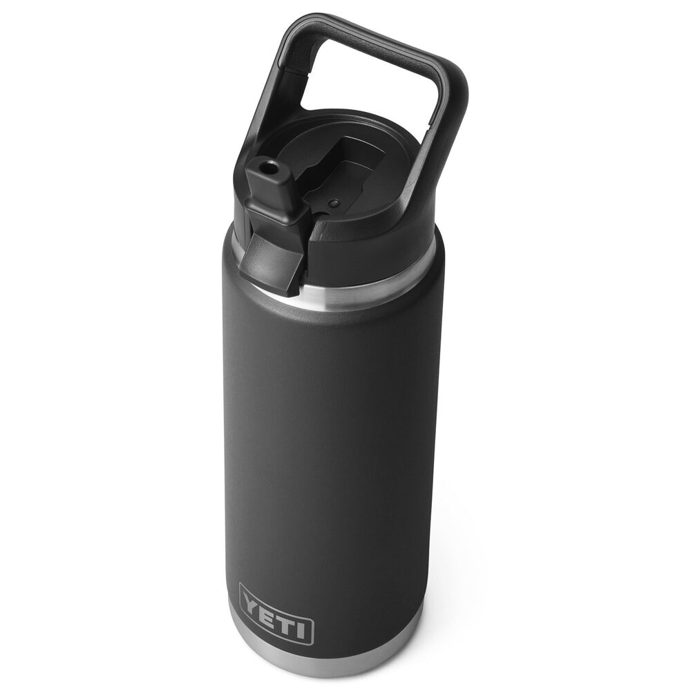 YETI Rambler 26 Oz Water Bottle with Straw Cap in Black, , large