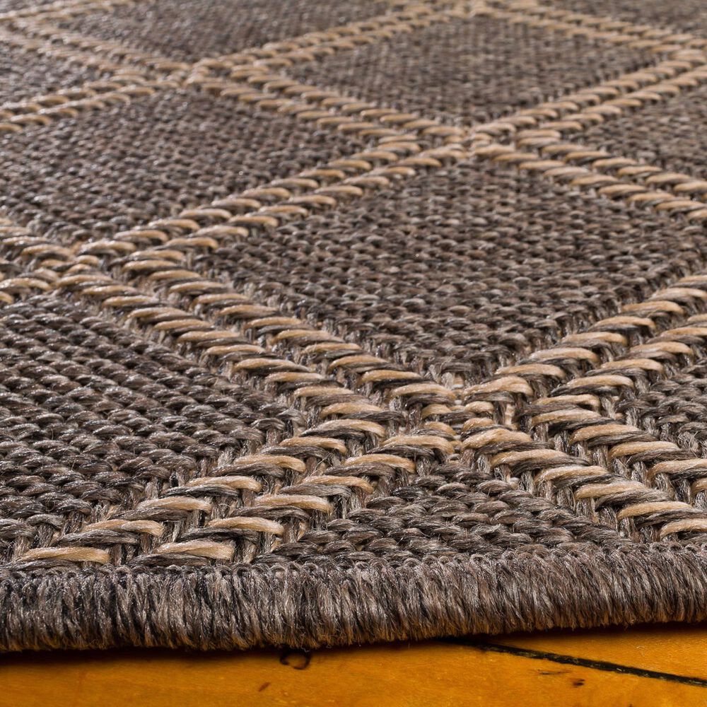 Central Oriental Santorini Diamond 5&#39;3&quot; x 7&#39;7&quot; Pebble and Natural Area Rug, , large