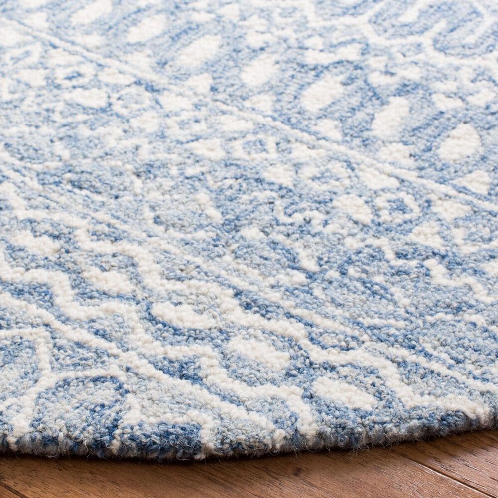 Safavieh Micro-Loop MLP502M 3&#39; Round Blue and Ivory Area Rug, , large