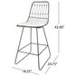 Hearth and Haven Niez Outdoor Counter Stool with Ivory Cushion in Gray (Set of 2), , large