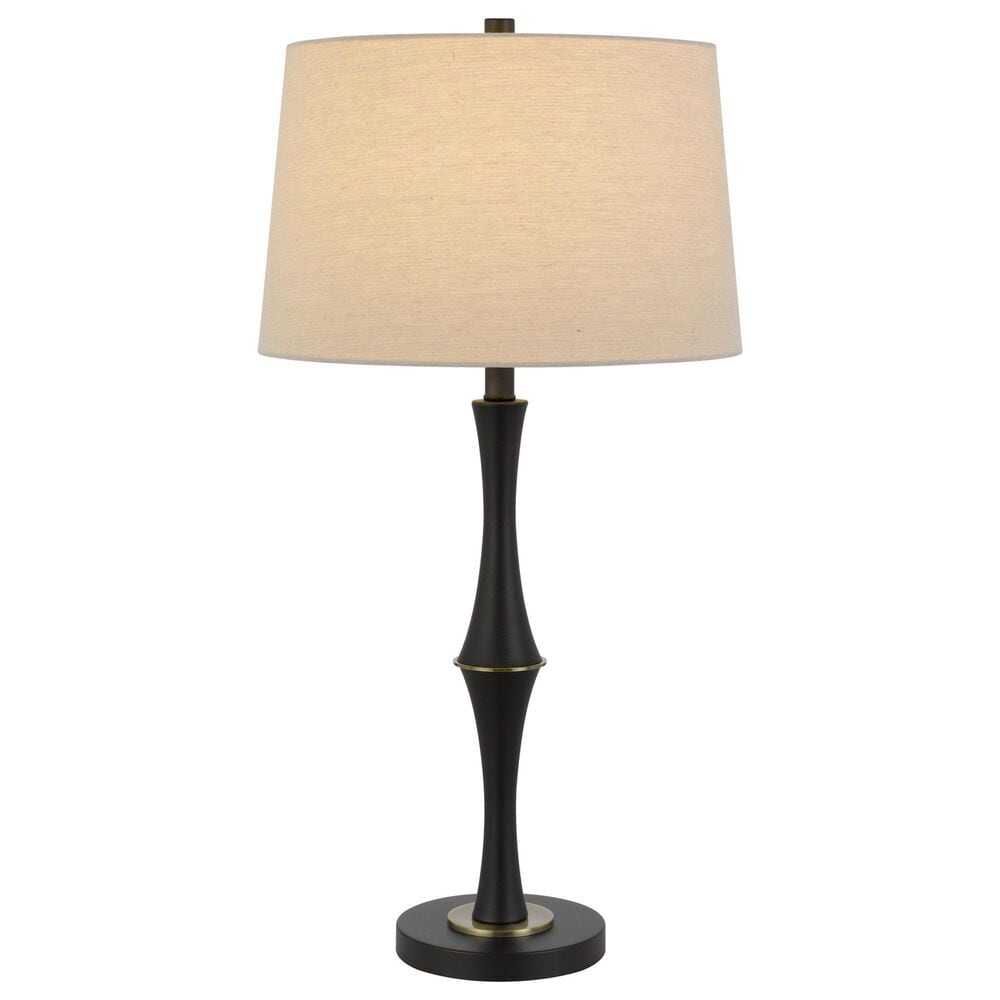 Cal Lighting Salter Cohoes Table Lamp in Matte Black and Antique Brass, , large