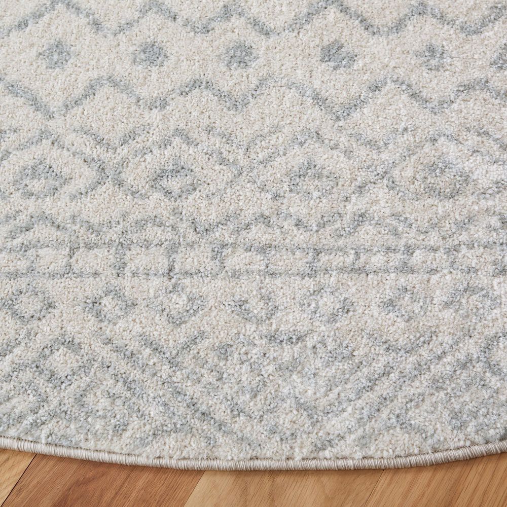 Safavieh Tulum 6&#39;7&quot; Round Ivory and Light Grey Area Rug, , large