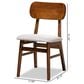 Baxton Studio Euclid Side Chair with Grey Cushion in Walnut Brown (Set of 2), , large