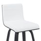 Armen Living Vienna Swivel Counter Height Stool with Snow White Upholstery in Black Brushed, , large