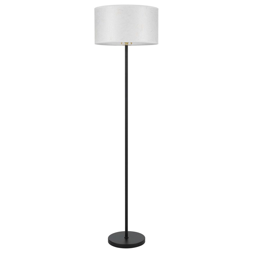Cal Lighting Octavia Pole Lamp with White Paper Shade in Black, , large