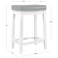 Linon Home Decor Claridge Counter Stool with Light Grey Cushion in Bright White, , large