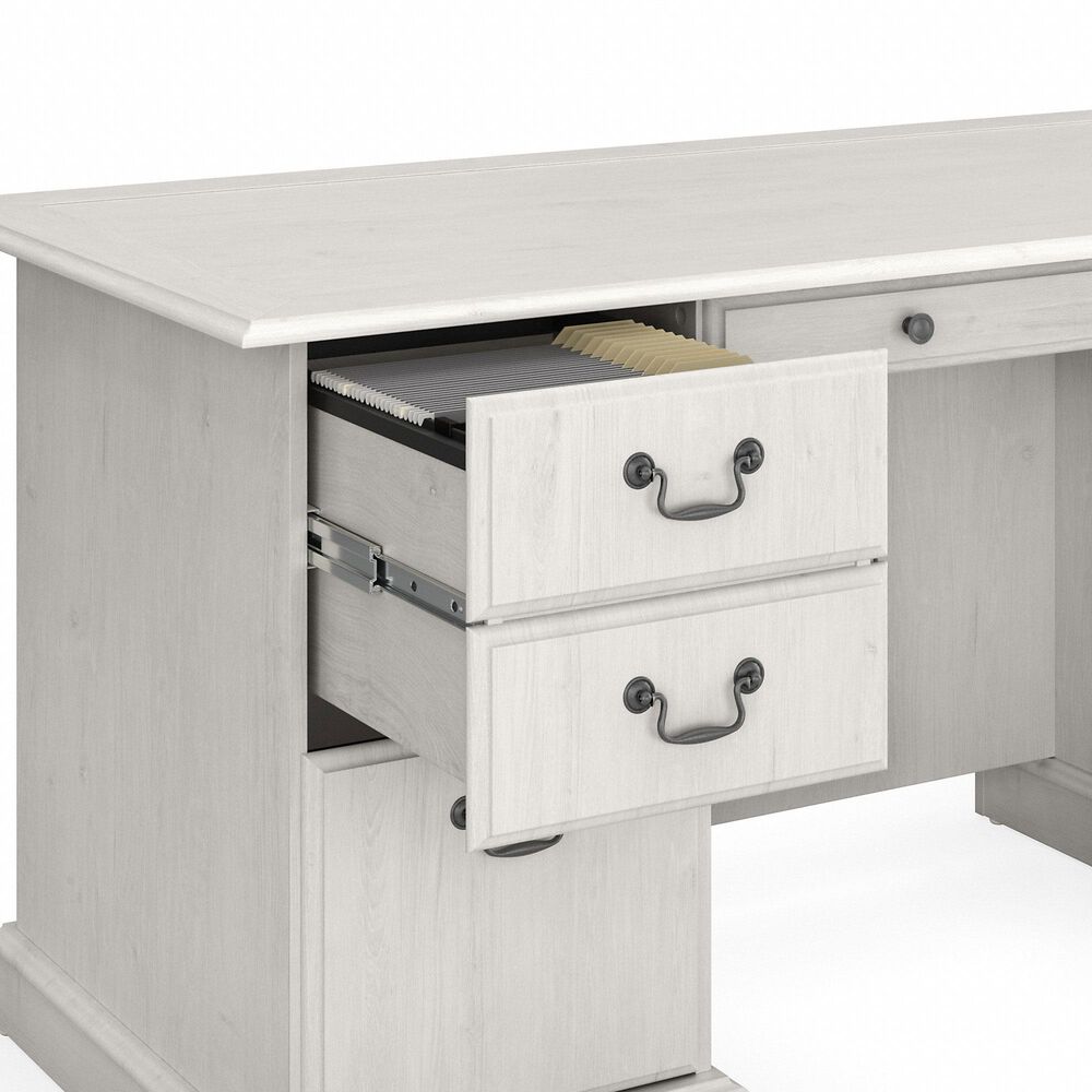 Bush Saratoga Executive Desk in Linen White Oak Nebraska Furniture Mart
