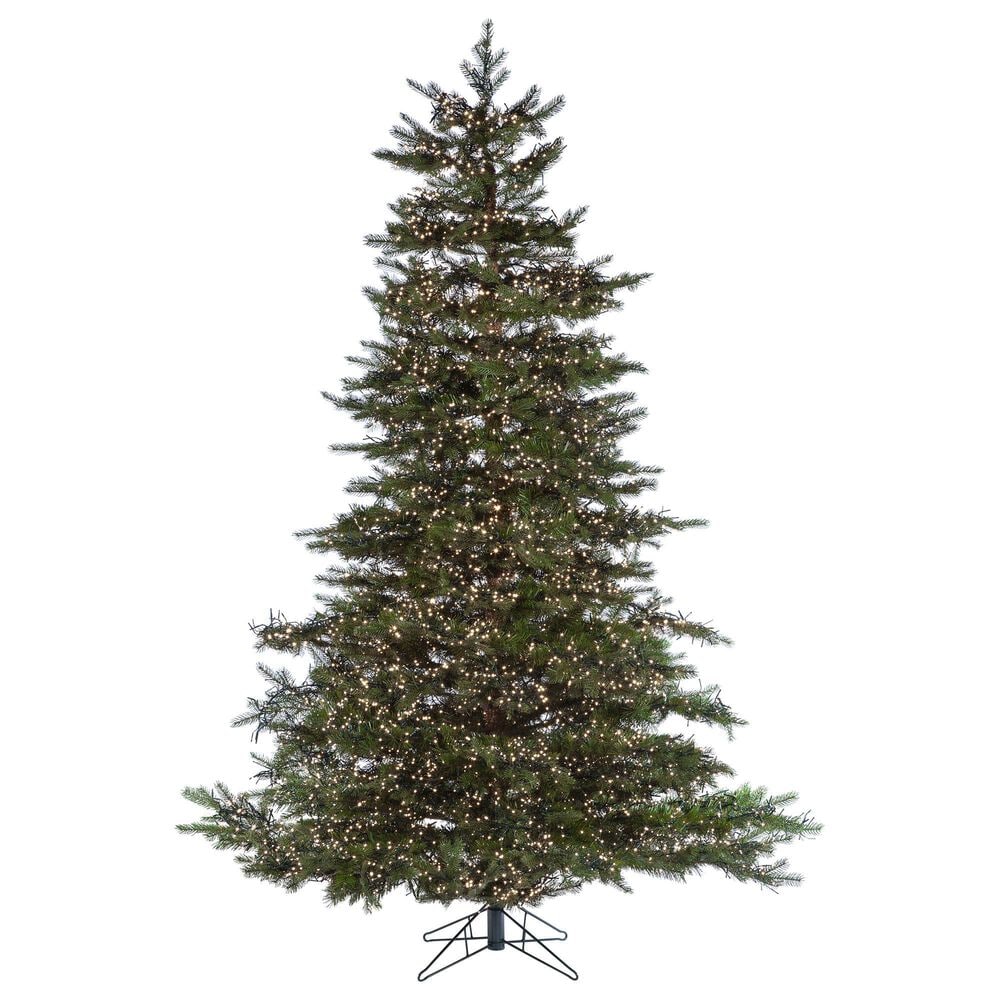 The Gerson Company 6.5" Monaco Pine Artificial Christmas Tree with Warm White LED Lights in Green, , large