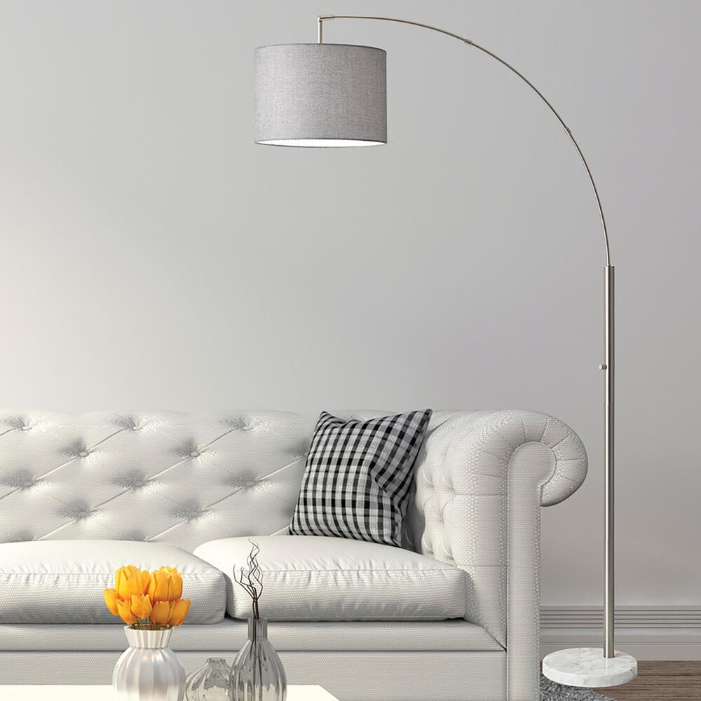 Adesso Bowery Arc Lamp in Brushed Steel, , large