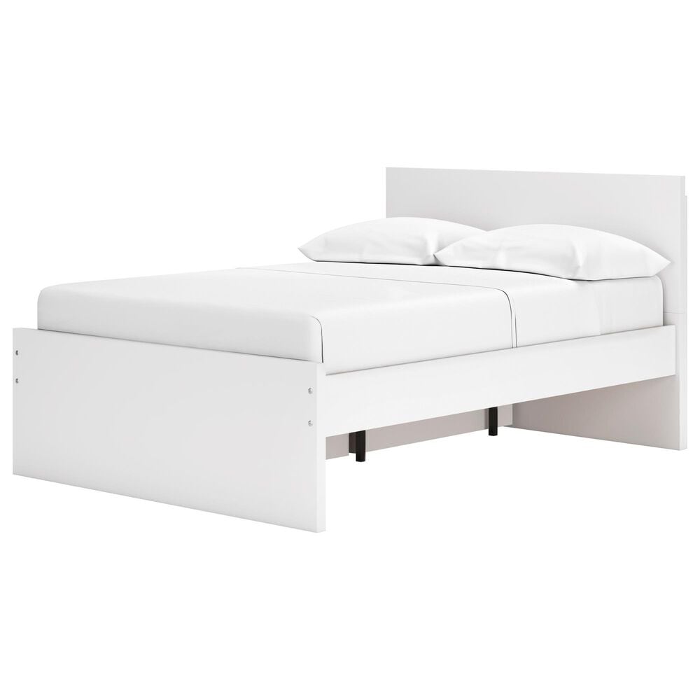 Ashley Onita Full Panel Platform Bed with 1 Side Storage in White, , large