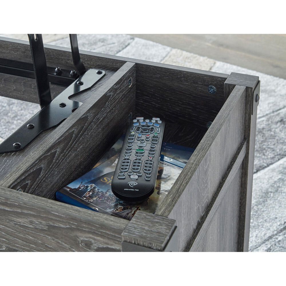 Ashley Freedan Lift-Top Coffee Table in Grayish Brown, , large