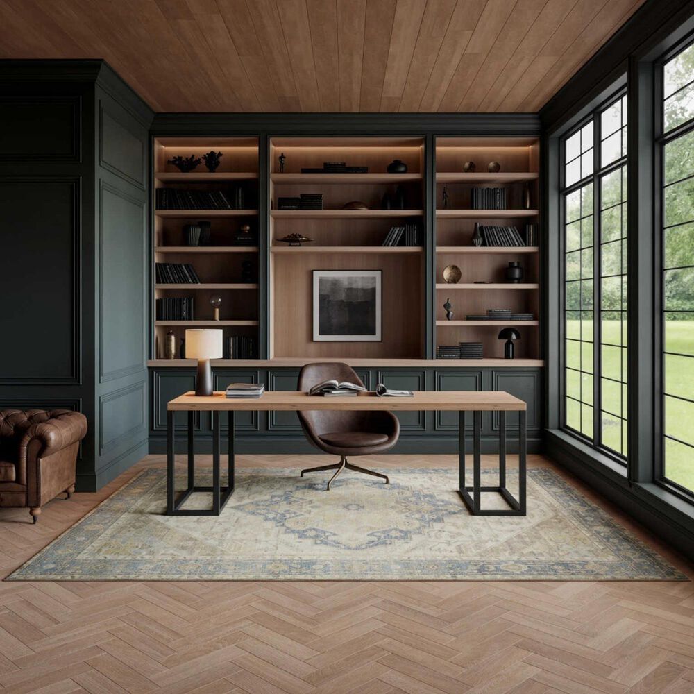 Nourison Vintage Washables Blue and Green 4' x 6' Area Rug, , large