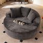 HOMLUX 59" Plush Corduroy Round Chair in Gray, , large