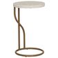 Linon Home Decor Padget Capiz Round Side Table in Cream and Gold, , large