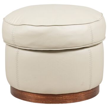 Sienna Designs Leather Round Ottoman in Bali Grey, , large