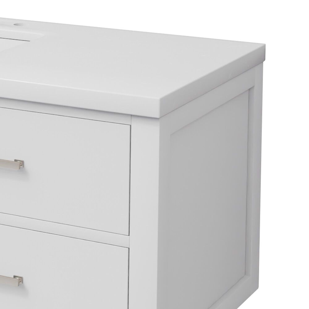 Lexora Home Castor 48" Single Bathroom Vanity in White with 2 cm White Quartz Top and Rectangular Sink, , large