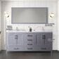 Lexora Home Jacques 72" Double Bathroom Vanity in Dark Grey with 2 cm White Carrara Marble Top and Rectangular Sinks, , large