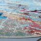 Safavieh Barbados Tropical Abstract 6"6" Round Light Blue and Pink Indoor/Outdoor Area Rug, , large