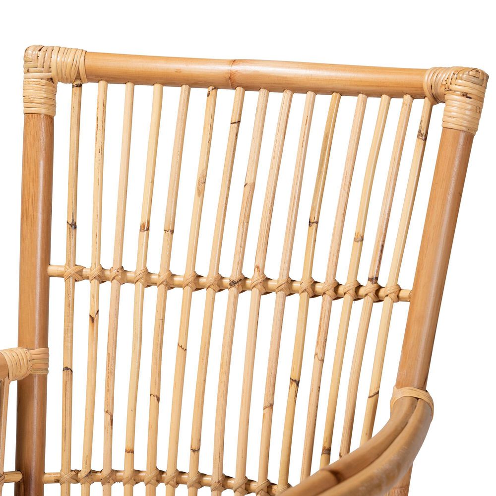 Baxton Studio Rose Rattan Arm Chair in White, , large