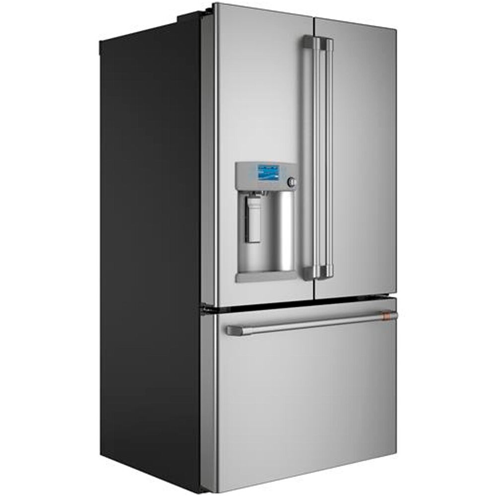 Cafe 27.8 Cu. Ft. French Door Refrigerator Energy Star with Hot Water Dispenser in Stainless Steel and Brushed Stainless Handles, , large