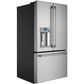 Cafe 27.8 Cu. Ft. French Door Refrigerator Energy Star with Hot Water Dispenser in Stainless Steel and Brushed Stainless Handles, , large