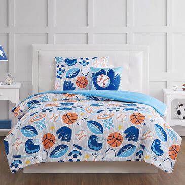 Pem America My World All Star 3-Piece Twin Comforter Set in Grey and Blue, , large