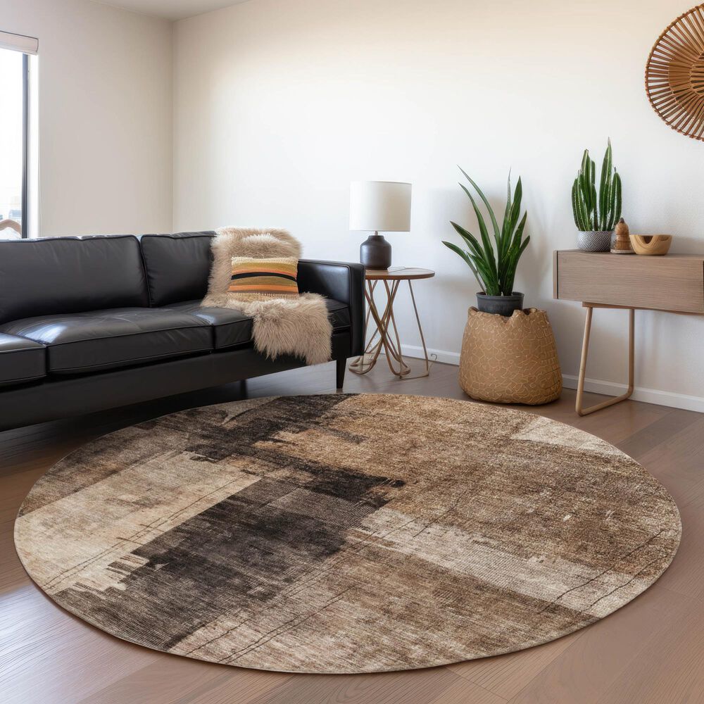 Dalyn Rug Company Nouveau NV10 8&#39; Round Brown Indoor/Outdoor Area Rug, , large