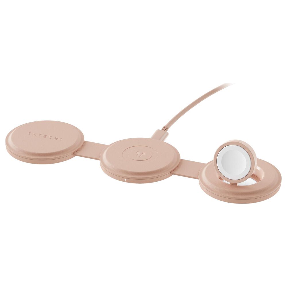 Satechi OntheGo 3-in-1 Wireless Charger in Desert Rose, , large