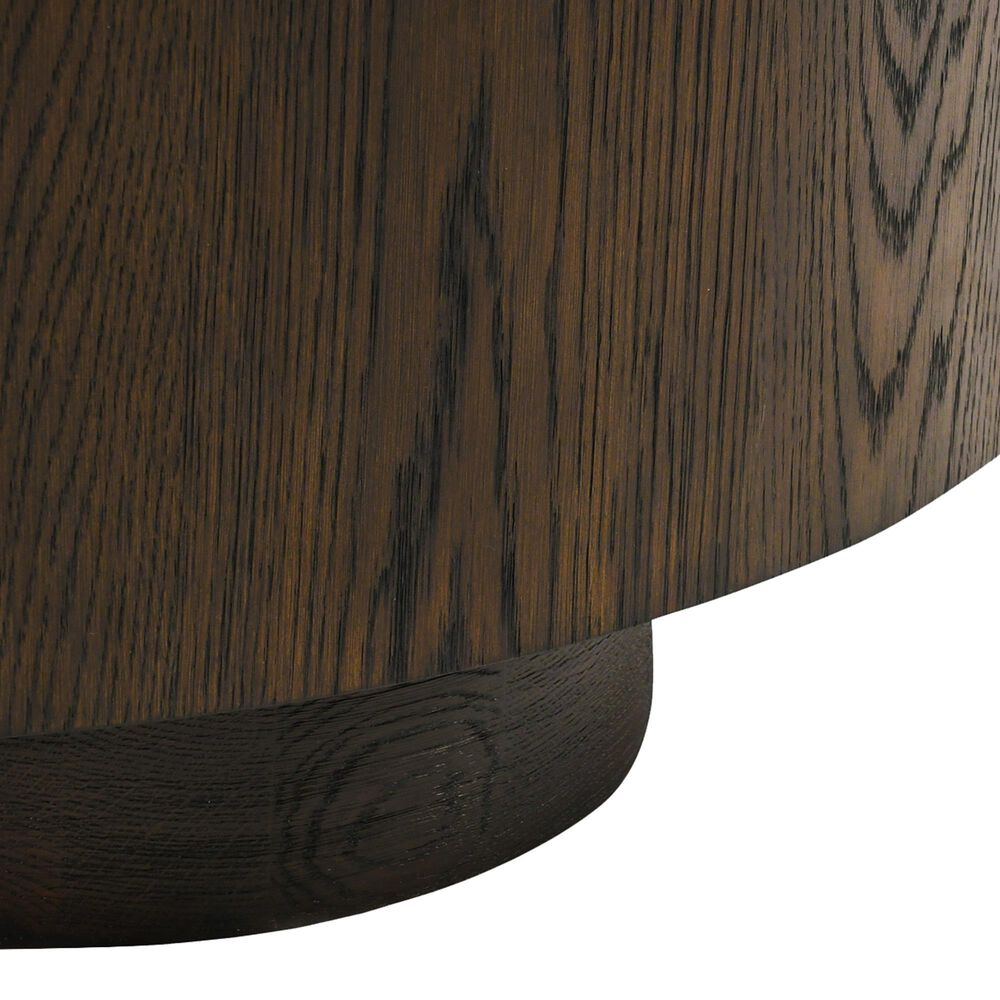 Classic Home Runa Round Coffee Table in Coffee Brown, , large