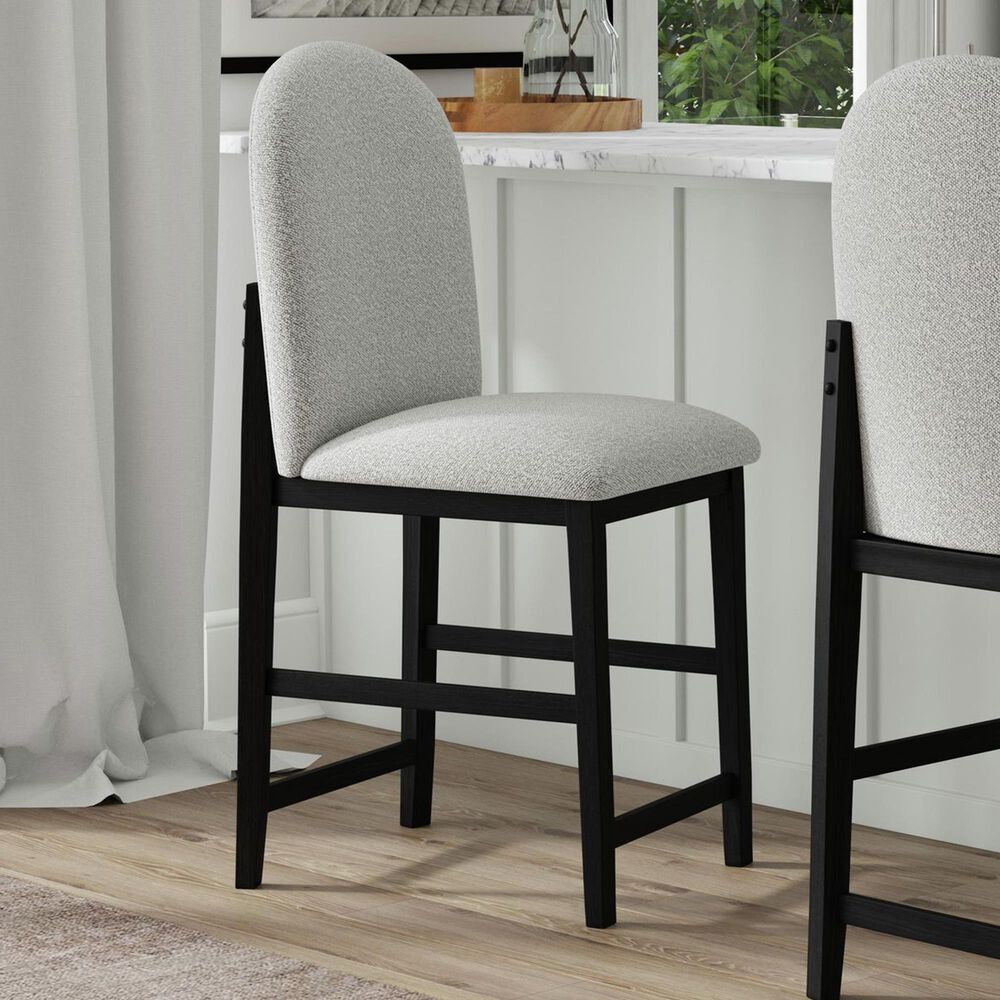 Mayberry Hill Arch Back Barstool in Gray and Brown, , large