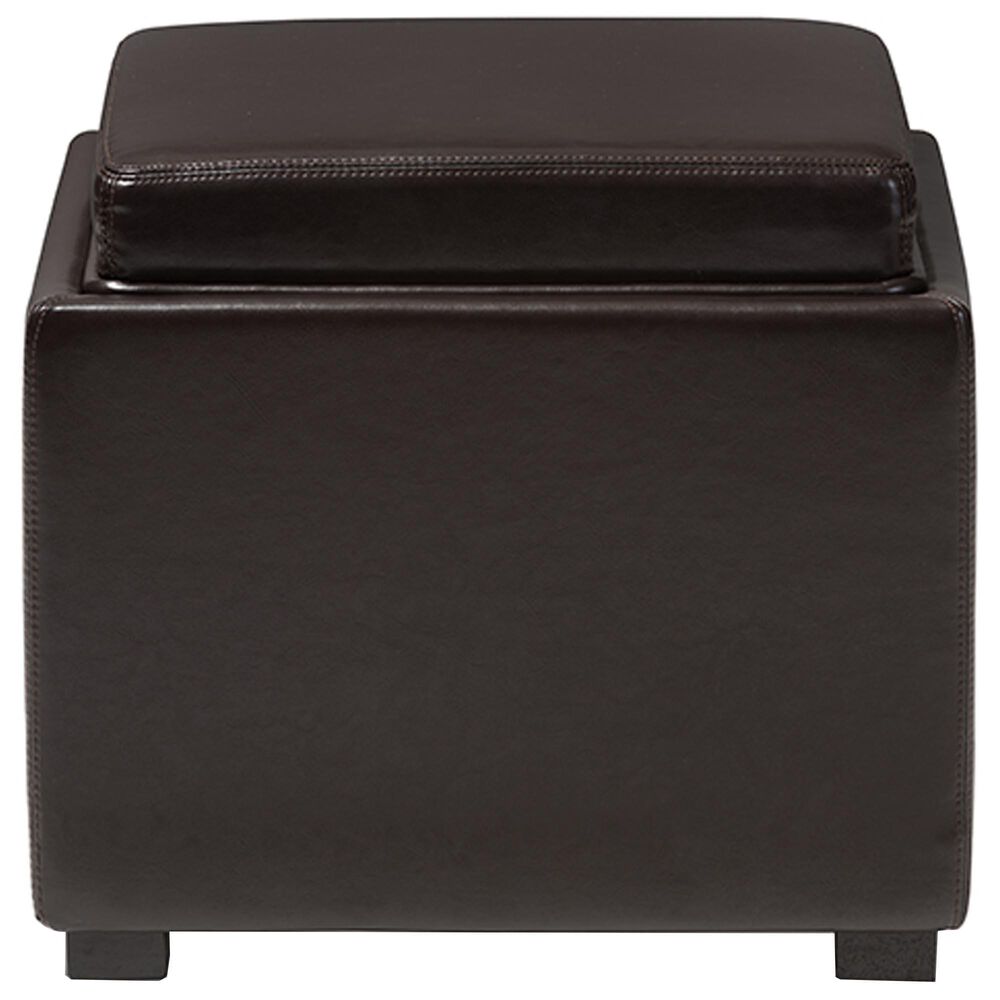 Baxton Studio Tate Storage Ottoman in Dark Brown, , large