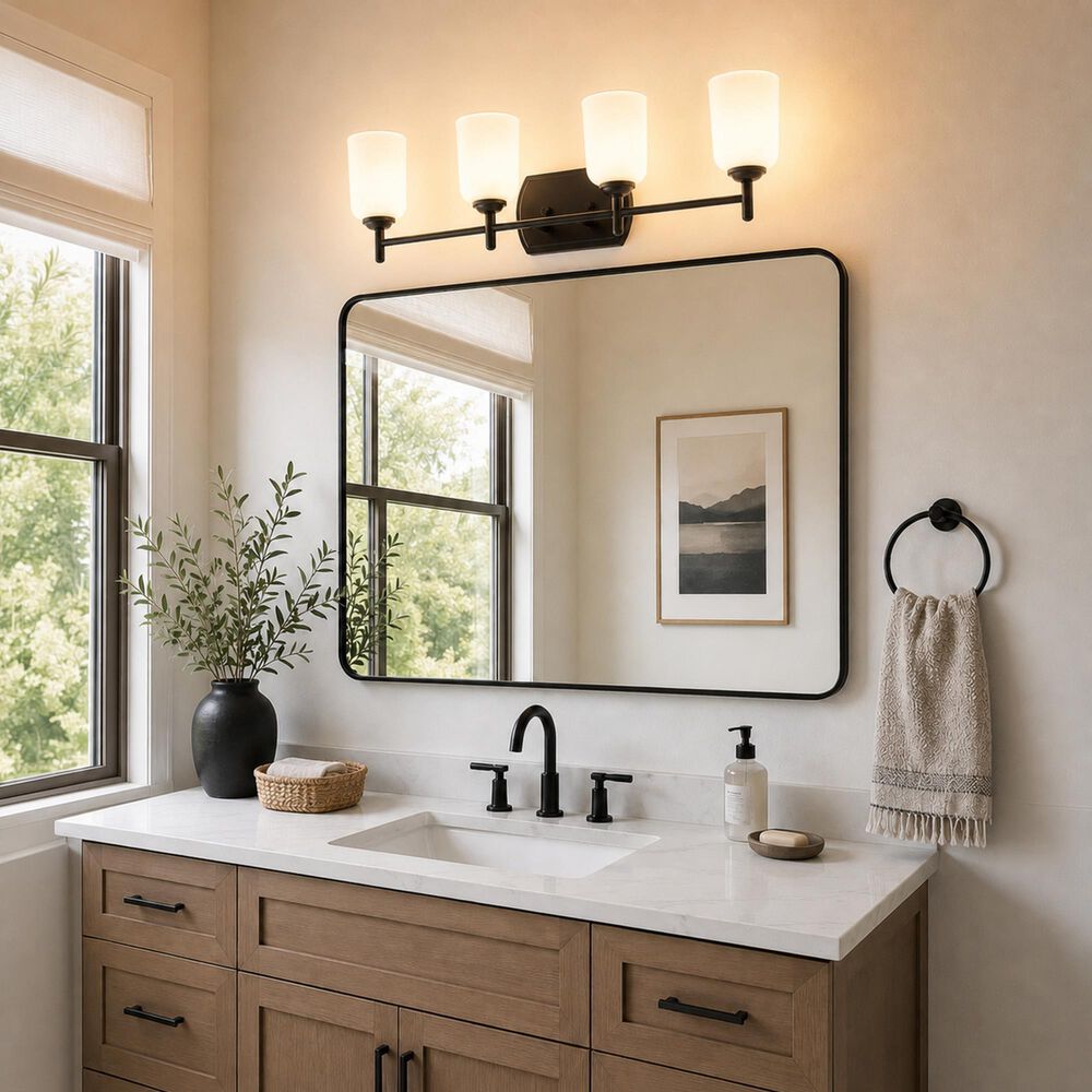 Vaxcel Laurelhurst 4-Light Bathroom Vanity in Matte Black, , large