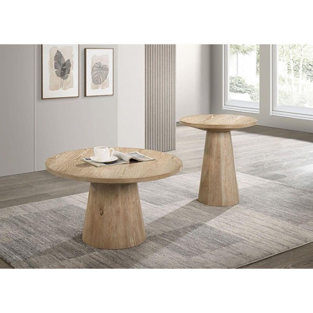 Furniture of America Halewood 2-Piece Coffee Table Set in Oak, , large