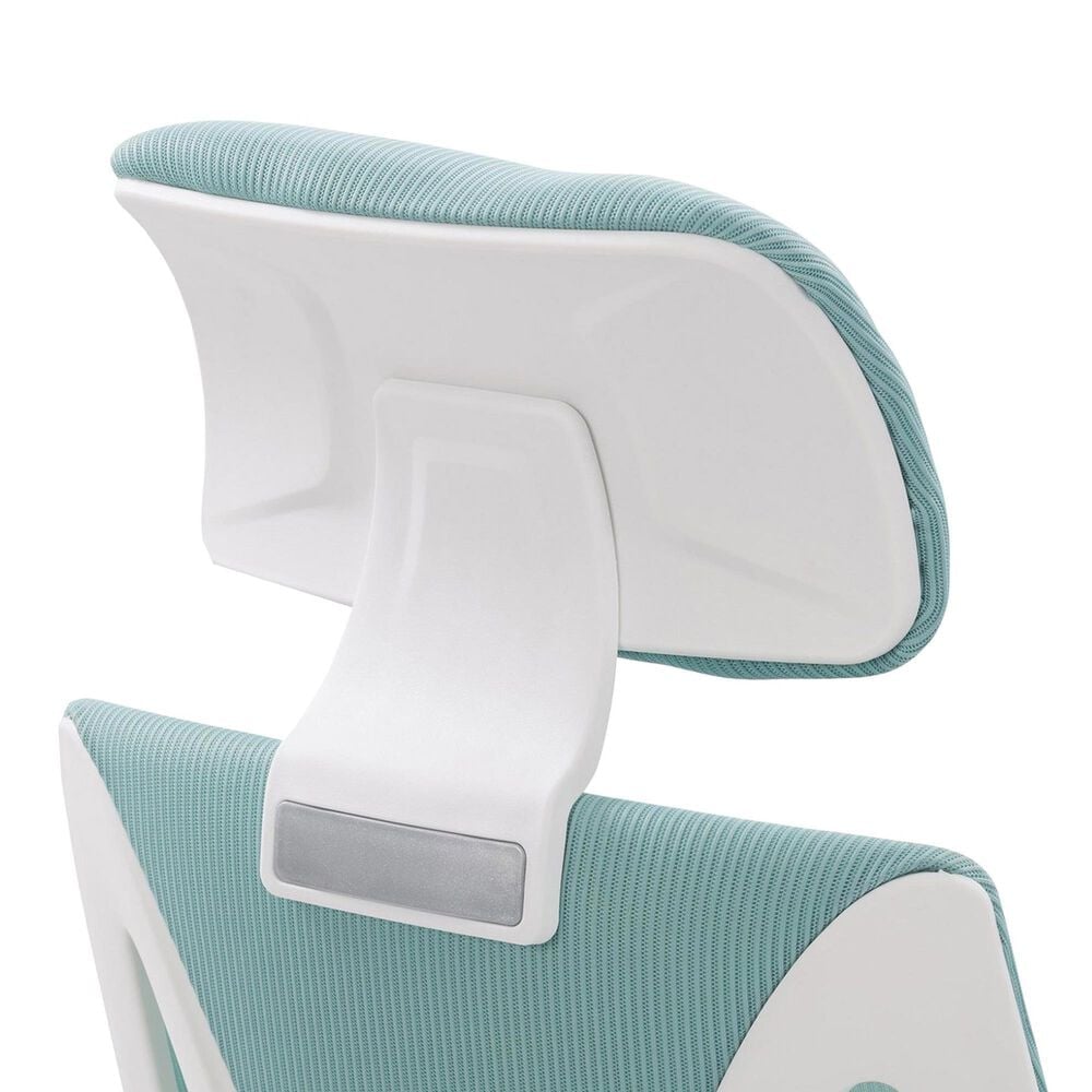 CorLiving Workspace Office Chair with White Frame in Teal and Black, , large