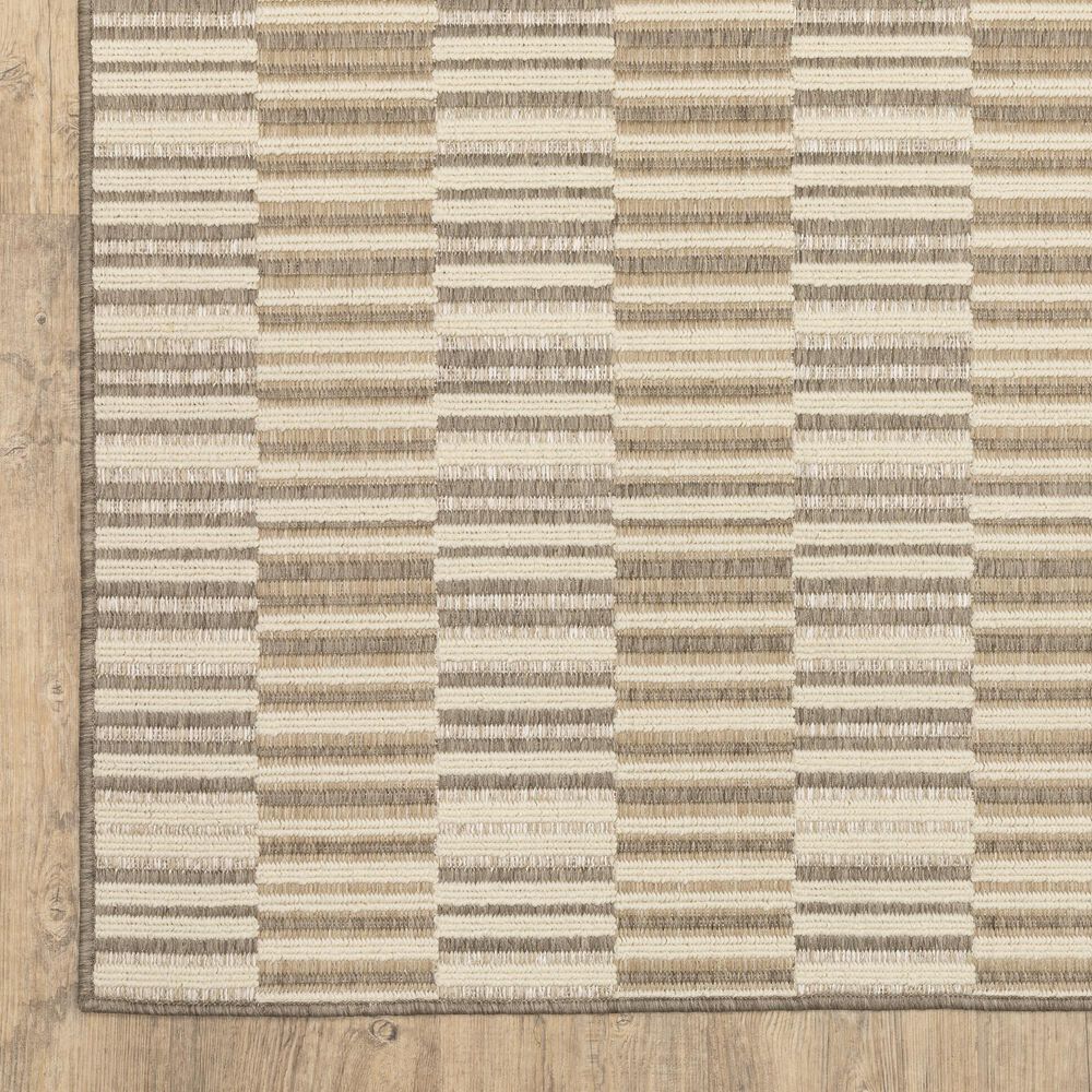 ROW by Oriental Weavers Zarina ZAR10 Beige and Ivory 6'7" x 9'2" Indoor/Outdoor Area Rug, , large