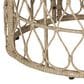 Hearth and Haven Bruce Outdoor Round Wicker Coffee Table with Open Lattice Design in Brown, , large