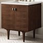 James Martin Vanities Amberly 30" Single Bathroom Vanity in Mid-Century Walnut with 3 cm Lime Delight Quartz Top and Rectangular Sink, , large