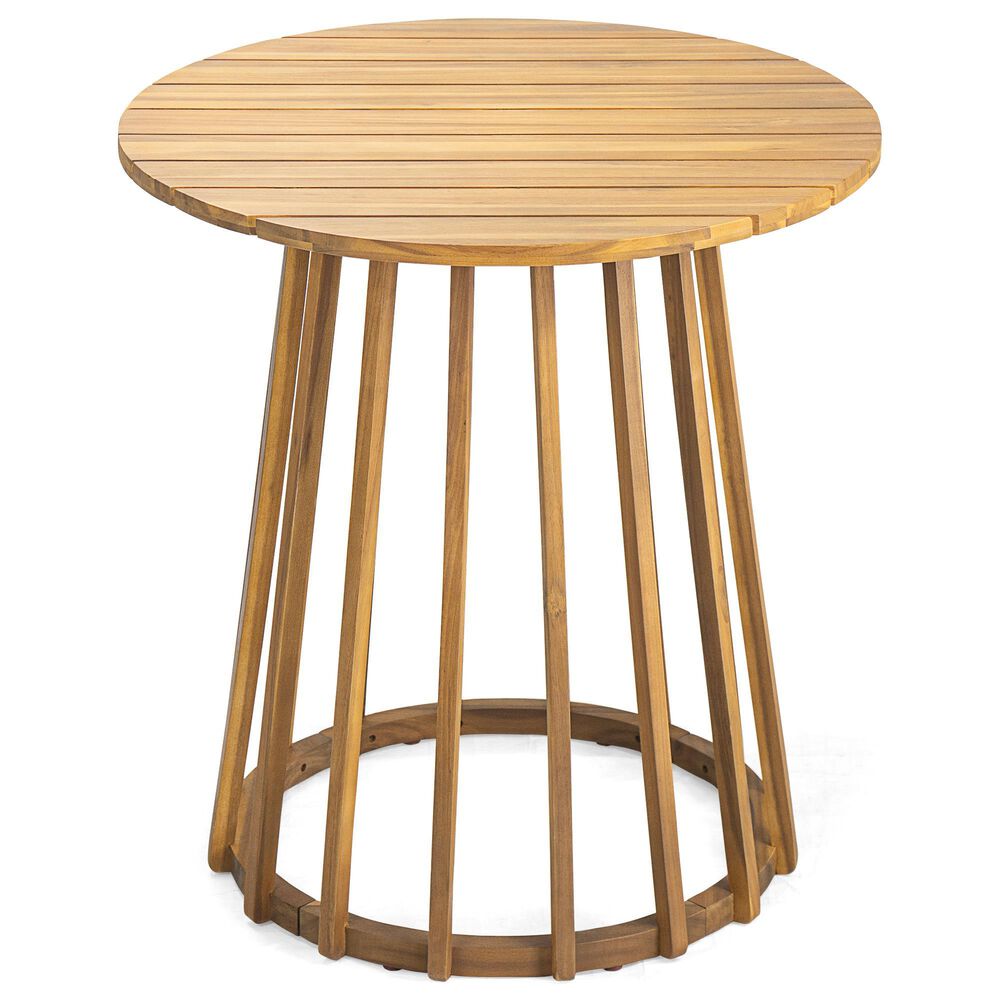 Hearth and Haven 3-Piece Outdoor Bistro Set with Round Table in Teak, , large