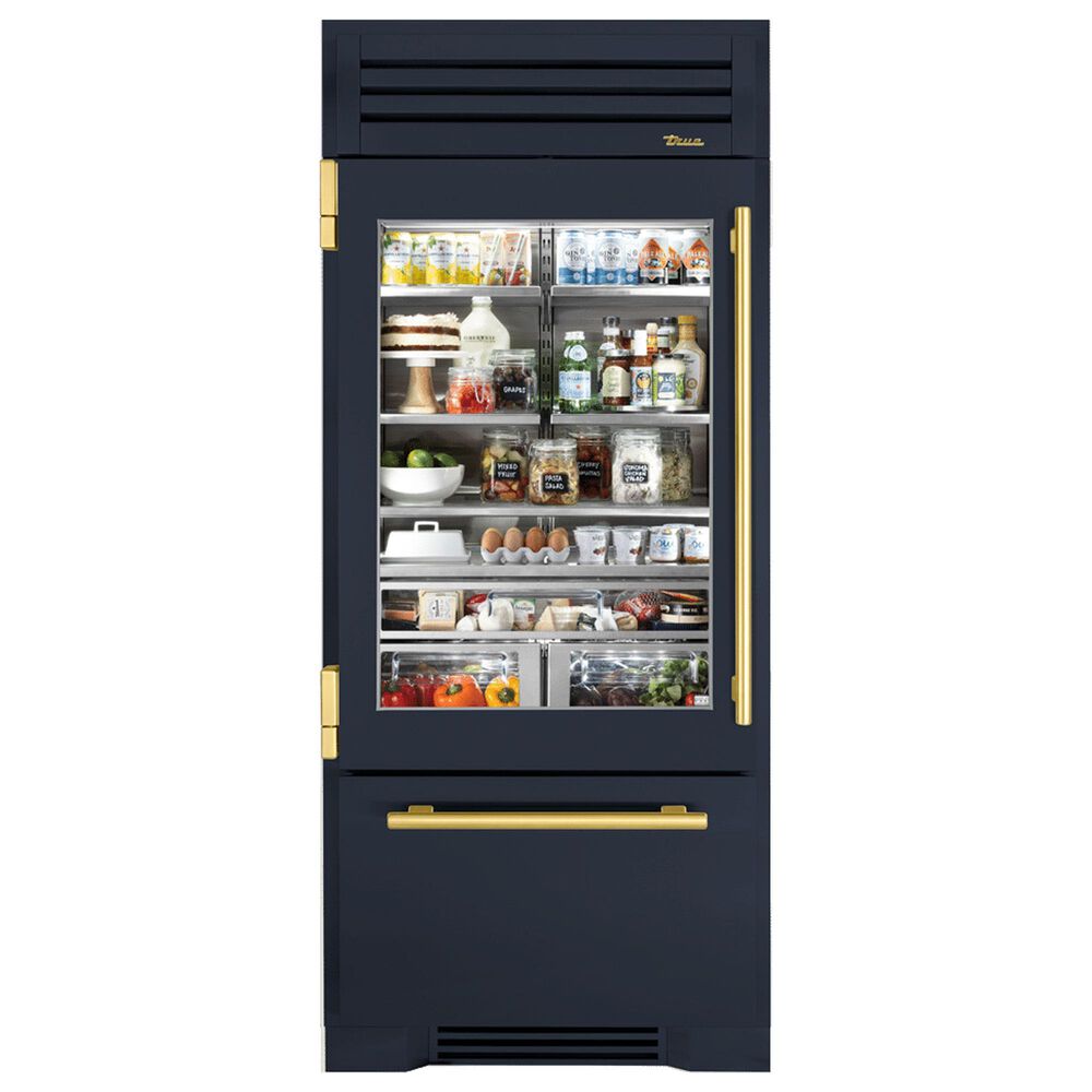 True Residential 22.6 Cu. Ft. Bottom Freezer Refrigerator with Brass Handle in Juniper, , large