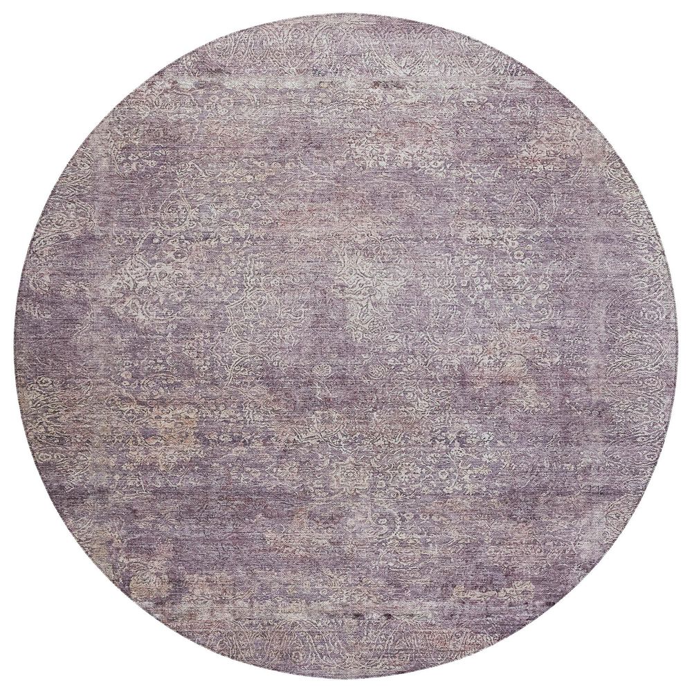 Dalyn Rug Company Burano BU10 8" Round Plum Indoor/Outdoor Area Rug, , large