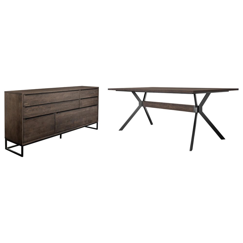 Blue River Nevada 2-Piece Dining Table Set in Dark Brown, , large