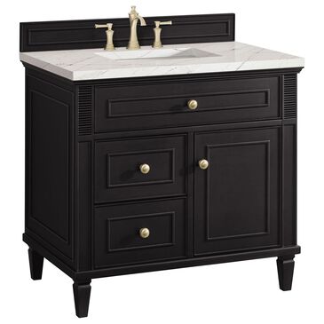 James Martin Vanities Lorelai 36" Single Vanity in Black Onyx with 3 cm Ethereal Noctis Quartz Top, , large