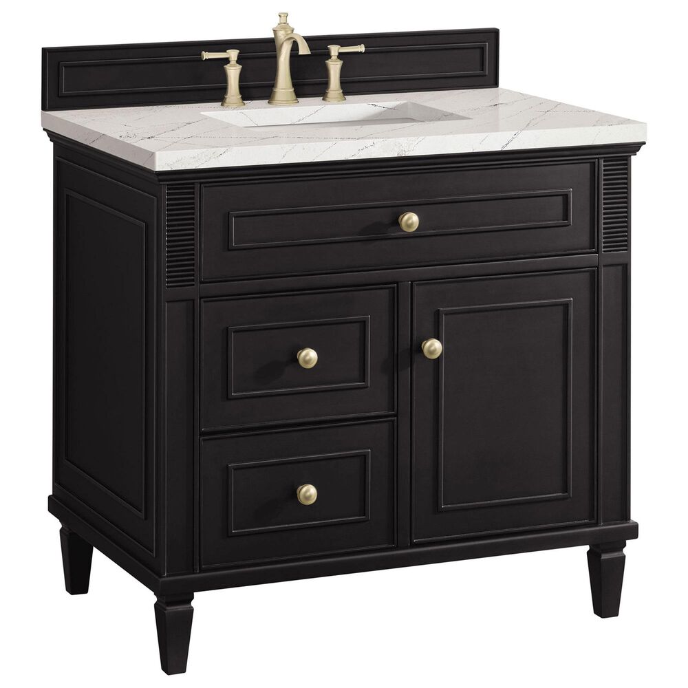 James Martin Vanities Lorelai 36" Single Vanity in Black Onyx with 3 cm Ethereal Noctis Quartz Top, , large