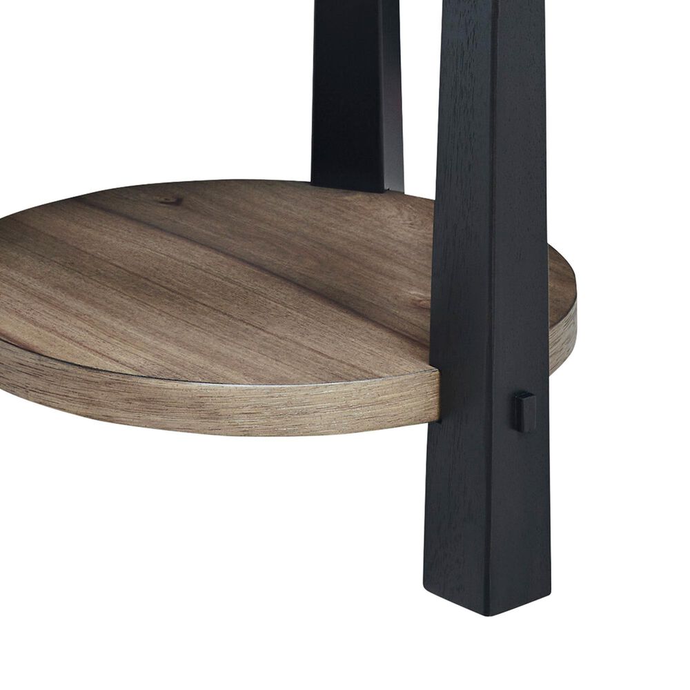 Ashley Ridgester Round End Table in Light Brown and Matte Black, , large